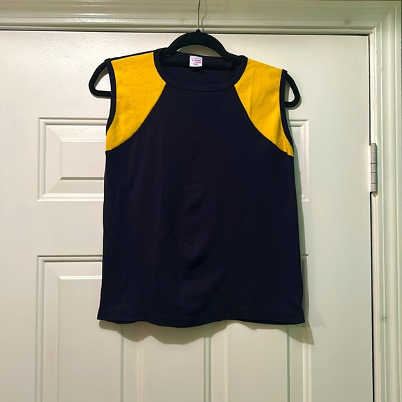 Tops - Vintage 70\80s Navy and Yellow Tank Top